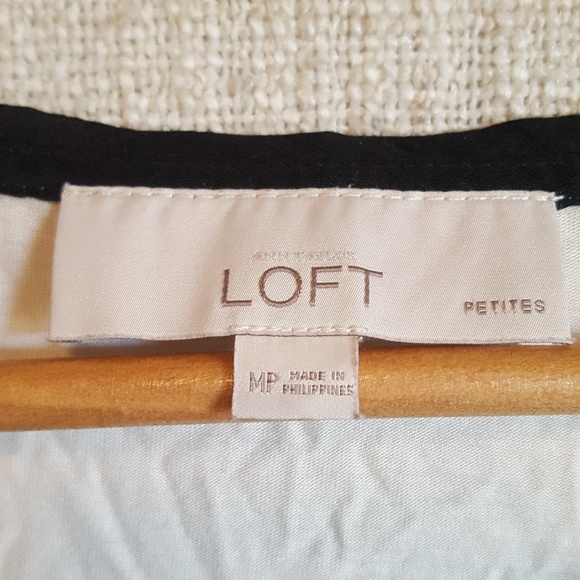 Ann Taylor LOFT Cream Confetti Striped Blouse - Picture 6 of 7